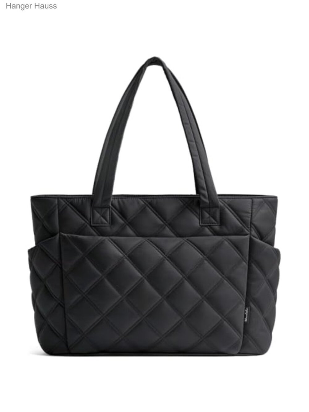 Quilted Puffer Tote Bag for Women, Lightweight Work Bag with Zipper, 8 Pockets,